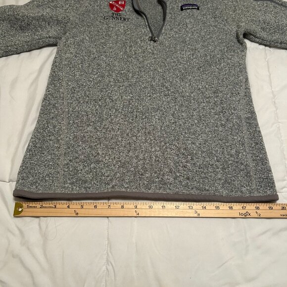 Patagonia Sweater 1/4 Zip Pullover Womens Medium Heather Gray Fleece Knit w Logo - Picture 8 of 12